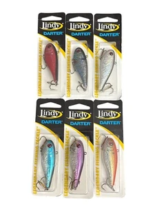 (6) Lindy Darter Kunstköder 2 3/4 Zoll 1/2 oz Rasseln für Zander Barsch Hecht Moschus - Bild 1 von 4
