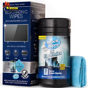 Miraclewipes for Electronics Cleaning - Screen Wipes Designed for TV, Phones, Mo - Picture 1 of 12