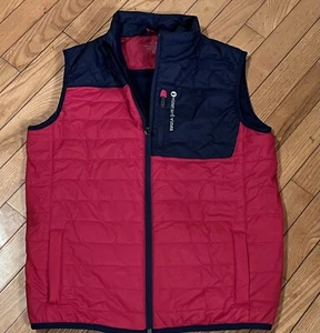 Vineyard Vines Grid Fleece Mountain Weekend Insulated Vest Red/Navy Kids Size XL - Picture 1 of 5