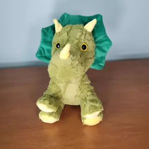 Goffa Plush Triceratops Dinosaur Green Yellow Stuffed Animal 10.5" - Picture 1 of 10