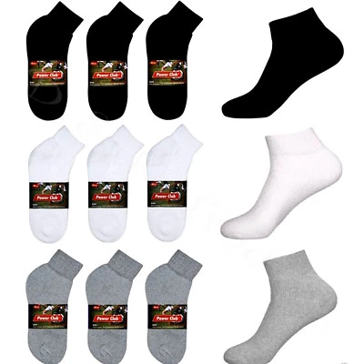 5~100 Dozens Wholesale Lots Men Solid Sports Cotton Ankle Quarter Low Cut Socks  - Image 1 of 4