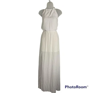 Show Me Your Mumu Medium Heather Halter Maxi White Dress Boho Wedding - Foto 1 di 12