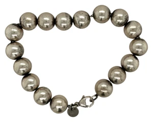 Tiffany & Co Sterling Silver 925 10MM Bead Bracelet 7.75" 19.00 Grams Authentic - Picture 1 of 5