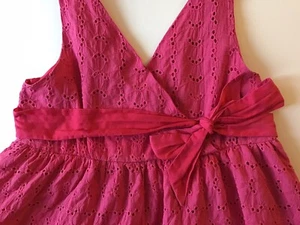 Girls Chaps Dress Size 14 Sleeveless Cotton Special Occasion Pink Lace Bow - Picture 1 of 12
