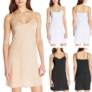 Women Ladies Sling Solid Short Dress Casual Slip Half Slips Underskirts Summer - Picture 1 of 15