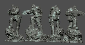 Anime Marcus Fenix Unpainted GK Models 3D Printed Figures Blank Resin Kits 27cmH - Picture 1 of 4