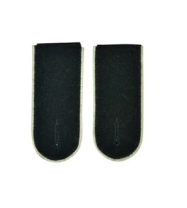WW2 German Black Wool White Piped EM Shoulder Boards - Infantry Reproduction