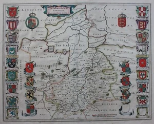 CAMBRIDGESHIRE ANTIQUE COUNTY MAP, 'CANTABRIGIENSIS', original, J. Blaeu, c.1650 - Picture 1 of 9