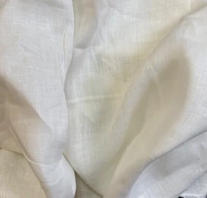 100% Flax Linen Fabric Off-White Light to Medium Weight 58” Wide By The Yard - Picture 1 of 2