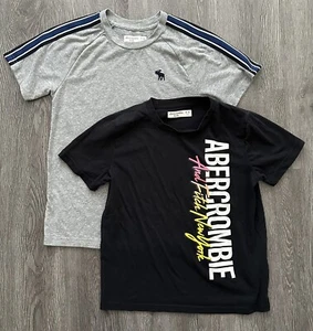 Abercrombie Kids Short Sleeve T-Shirt Boys Size 9/10 Blue a&fitch Lot Of 2 - Picture 1 of 5