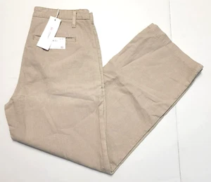 $220 New AG Linen Cotton Blend PANTS Beige Caden Women's 26x27 Tailored WIDE LEG - Picture 1 of 8