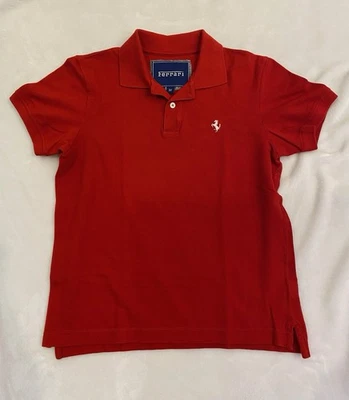 法拉利 Polo 衫中号红色/白色跃马短袖 — 第 1/4 张图片
