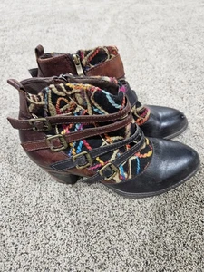 Spring Step L'Artiste Women's Redding Boot Size 39 8.5 US Block Heel Brown Yarns - Picture 1 of 8