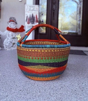 "Cesta de mercado africana Bolga Jumbo de más de 19"" de diámetro" Foto 1 de 3