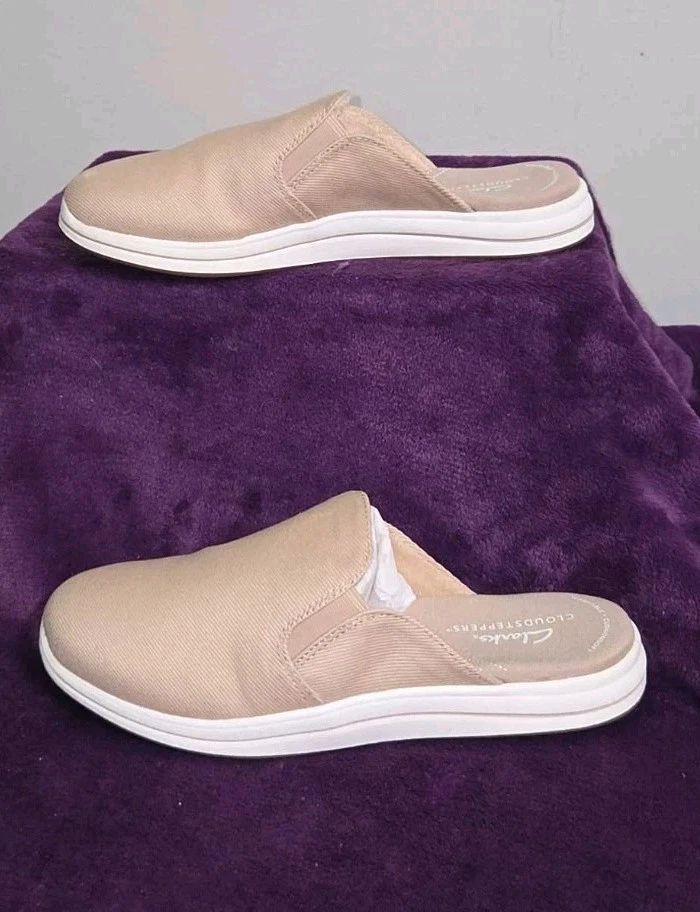 Clarks Cloudsteppers Breeze Shore Taupe Slip On Canvas Unisex Size 11 M (66495)