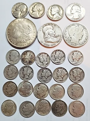 90% Silver Coins $4.25 Face Value Pre-1965 Junk plus 3 war nickels at 35% - Image 1 of 3