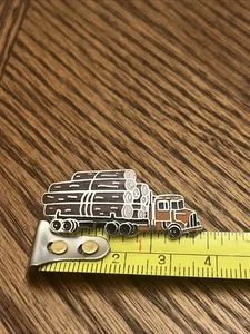 Vintage Logger Truck Logging Truck Worker Enamel Lapel Pin FREE SHIPPING - Picture 1 of 2