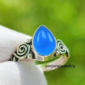 Chalcedony Gemstone 925 sterling silver handmade Gift Ring US size 5 to 13 - Picture 1 of 4