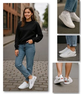 Ellesse Damen Sneaker – Modell „Heritage Street“ (Weiß/Silber, Gr. 40) - Bild 1 von 5