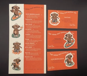 1950's Surf Bar Chief Menehune Tiki Drinks Menu & Postcards Royal Hawaiian Hotel - Picture 1 of 18