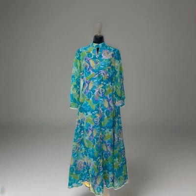 Vestido vintage años 70 Ilgwu Hippie vestido mangas transparentes pequeño 6? A1 Foto 1 de 4