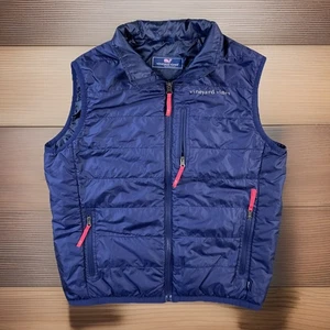 Vineyard Vines Puffer Vest Blue Performance Packable Kids Youth Sz M 12-14 - Picture 1 of 8