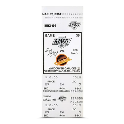 Wayne Gretzky Signed Autographed 13X32 Photo Mega Ticket "802 Goals" #/99 UDA - Image 1 of 2