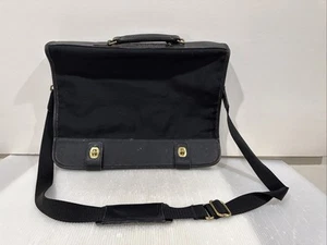 Vintage COACH 5320 Essex Black Leather Double-Turnlock Laptop Bag Briefcase - Picture 1 of 11