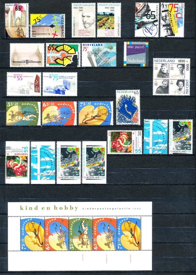 Nb90 Netherlands    All stamps 1990 with block and from booklet Very Fine MNH - Image 1 of 1