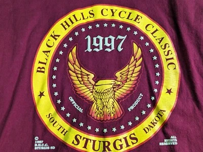 Vintage Black Hills Cycle Classic T Shirt 1997 Sturgis Single Stitch size 2XL - Image 1 of 4