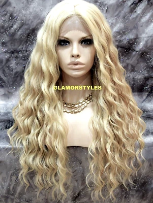 PELUCA COMPLETA FRONTAL DE ENCAJE RIZOS ESPIRALES CAPAS LARGAS BLANQUEADOR RUBIO MEZCLA CALOR BIEN NUEVA CON ETIQUETAS Foto 1 de 4