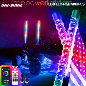 2 PIEZAS 3 PIES LED Látigo Espiral Persecución RGB Luces Látigo Para Can Am Polaris RZR UTV ATV - Imagen 1 de 9
