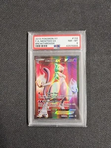 PSA 8 Mewtwo Ex 158/108 - 2015 XY Breakthrough Full Art Graded Pokemon Card - Picture 1 of 2