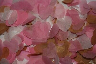 Wedding Confetti Love Hearts Bio Degradable - Pink / Ivory / Rose Gold - CONES? • 24.82€