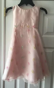 Girls Pretty Muneca Pink Embroidered & Sequin Butterfly’s Dress Size 4T - Picture 1 of 9
