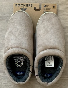 DOCKERS  Men's   Memory Foam Slippers   Clog Style   Tan   Soft & Comfy   Size 9 - Picture 1 of 17