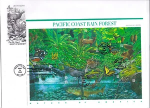 33878 Pacific Rain Forest Artcraft Panel de 10, FDC. - Imagen 1 de 1
