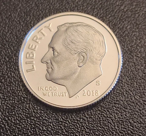 2018 S Silver Proof Roosevelt Dime - From a Proof Set - Free Shipping Cover