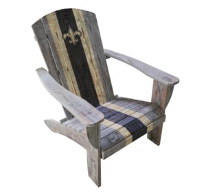 New Orleans Saints Chair NFL Wooden Adirondack Chair Outdoor Patio Furniture  - Picture 1 of 2