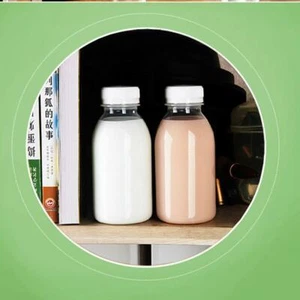 Transparent Plastic Milk Storage Bottles Beverage Drinking Clear Milk Bottles Q - Picture 1 of 10