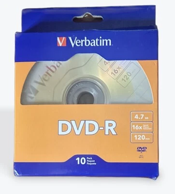 Verbatim DVD-R Recordable Blank Discs 10 Pack 4.7GB 16X Speed 120 Min New - Image 1 of 4