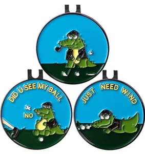3 Pack - Strong Magnetic Golf Ball Marker, Funny Hat Clip Coin - Picture 1 of 6
