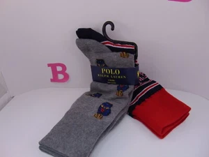 Polo Ralph Lauren Anzugsocken 2 Paar RL Polo Bear Hosensocken Navy Rot Herren - Bild 1 von 7