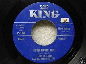 Hank Ballard Midnighters 45 Finger Poppin Time Very Clean 1960 King Orig! - Imagen 1 de 2