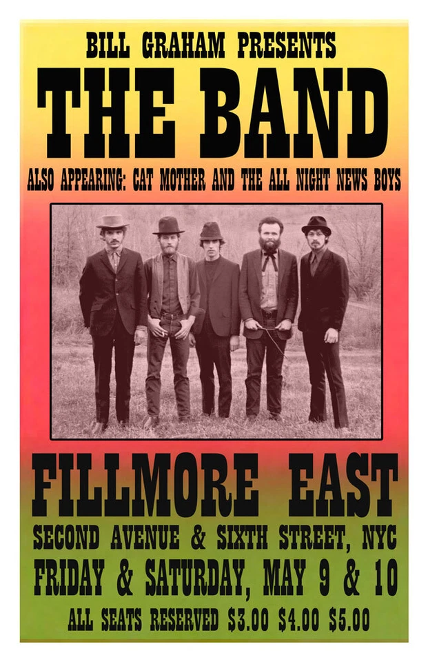 THE BAND REPLICA 1969 CONCERT POSTER - Image 1 of 1