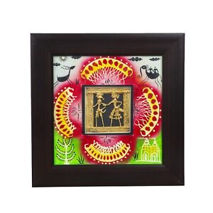 Handmade Ethnic Dhokra Art with Warli Painting Wall Hanging for Home Wall Decor.