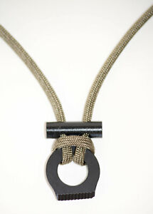 Adj. Fire Starter Necklace With Khaki Fish & Fire 550 Paracord Survival Cord
