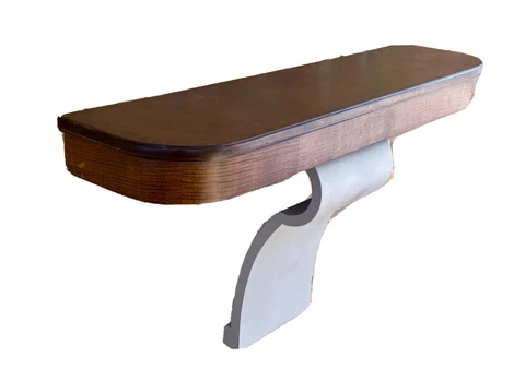 Schmieg Kotzian NYC Art Deco Wood Wall Mount Console Table Vtg Mcm Deskey Schoen Cover