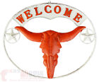 UT Texas Longhorns Welcome Wall Decor Metal Burnt Orange Distressed Rustic 23