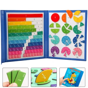 Magnetic Fraction Math Educational Puzzle, Magnetic Fraction Tiles & Circles Set - Picture 1 of 12
